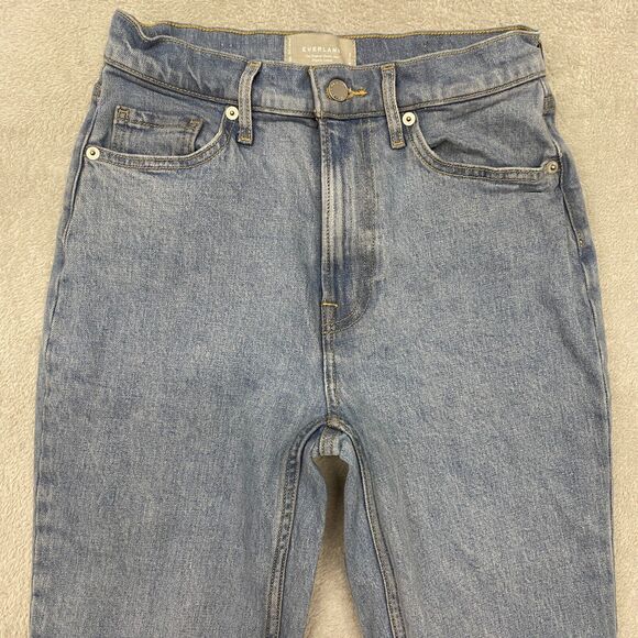 Everlane Jeans Womens 25 Blue Crop Original Checky Organic Cotton High Rise - Picture 2 of 11
